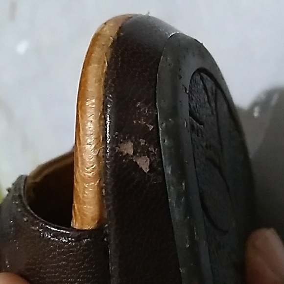 Anthropologie Naya Kasha Brown Leather Buckle Peep Toe High Heel Booties Sz 7.5M - Picture 14 of 15